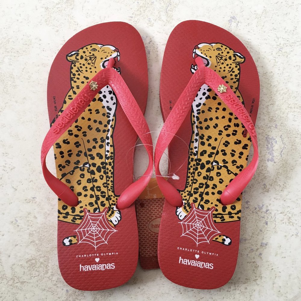 Havaianas Charlotte Olympia Bruce Top Jaguar Print